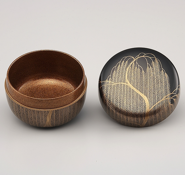 棗｜輪島塗 平棗 黒 柳 楽寛作 【桐箱入り】