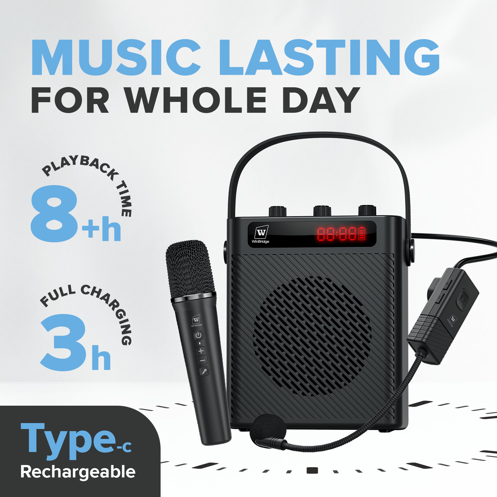 WinBridge S95 Bluetooth 5.3 Voice Amplifier with Wireless Headset Miro