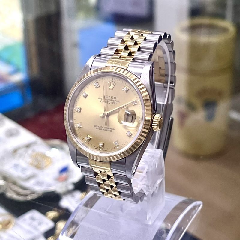ROLEX ロレックス デイトジャスト メンズ 16233G 10Pダイヤ S番 買取