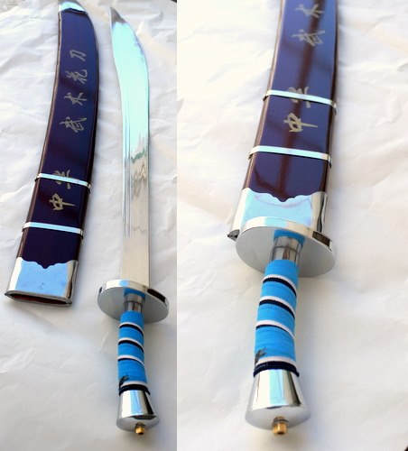 太極拳カンフー演武用・ジュラルミン製響刀(柳葉刀/青龍刀)3 - 横浜