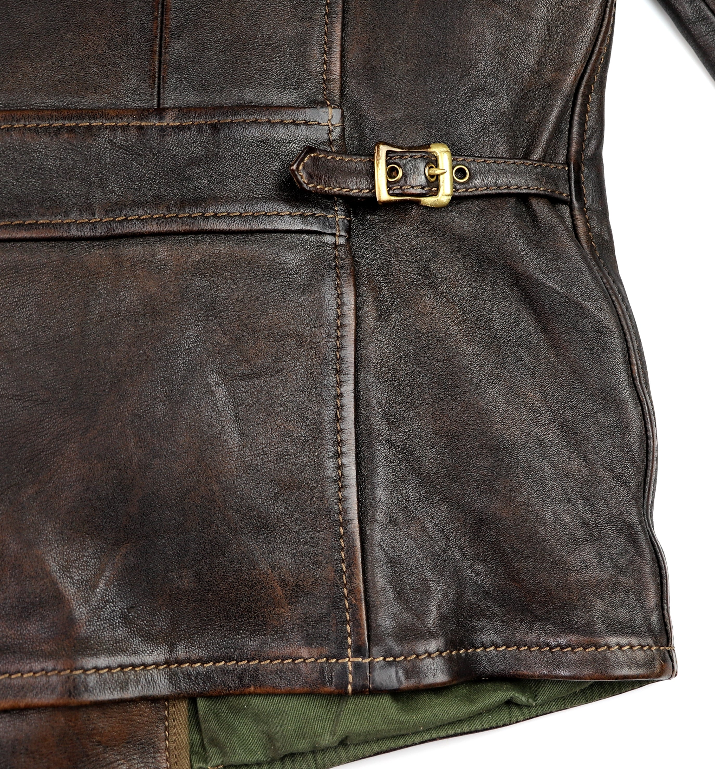 Thedi Evander Crosszip Half Belt, size Large, Chestnut Bruciato
