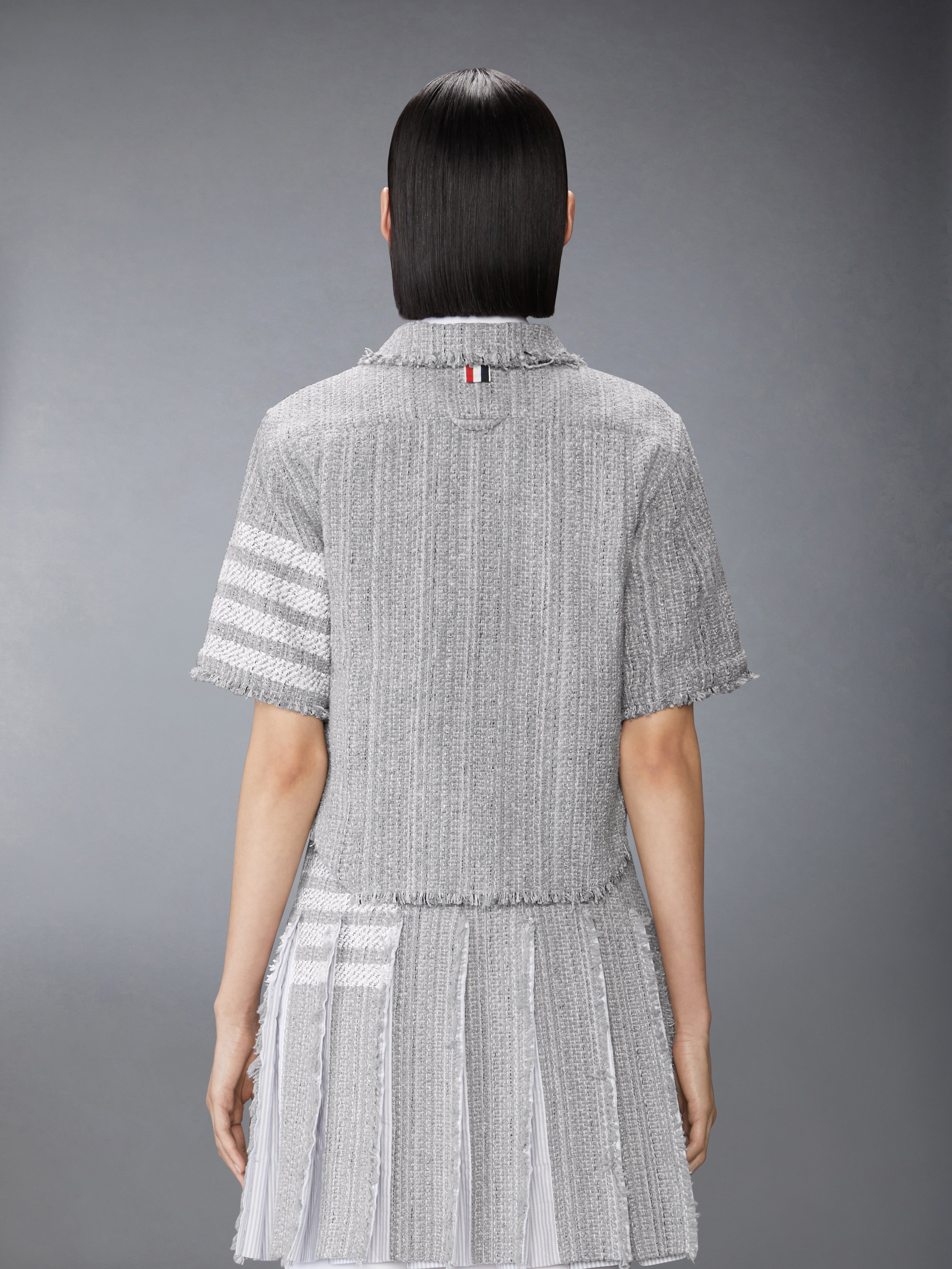 ソリッドツイード 4BAR クロップ シャツ ジャケット | Thom Browne