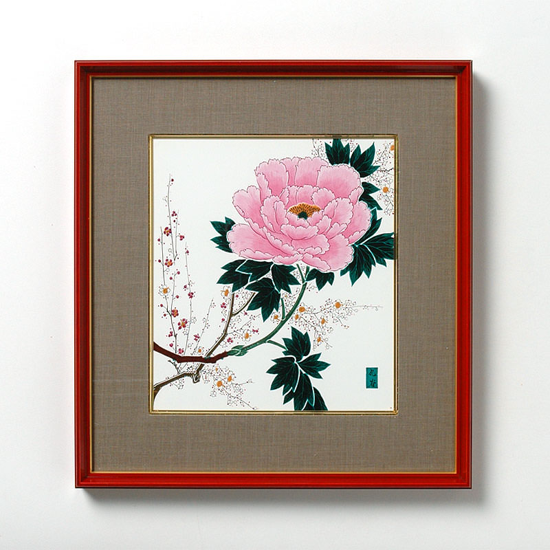 九谷陶額(陶板画) 牡丹 48696CCY | タイルライフ アウトレットタイル