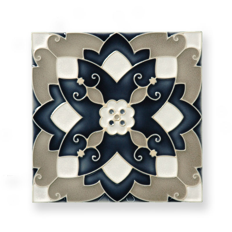 マジョリカタイル 150角 ブルー系 Pレリーフ 55669SMM | タイルライフ