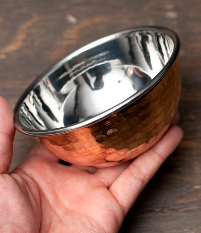 インドの銅装飾 フィンガーボウル・高級カトリ【高さ：4.5cm×直径