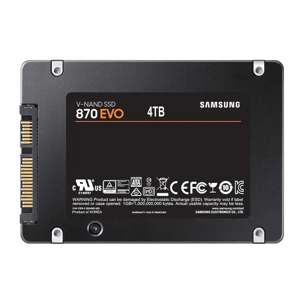 Samsung 870 Evo Sata 3 4TB ハードディスク・ドライブ SSD 黒