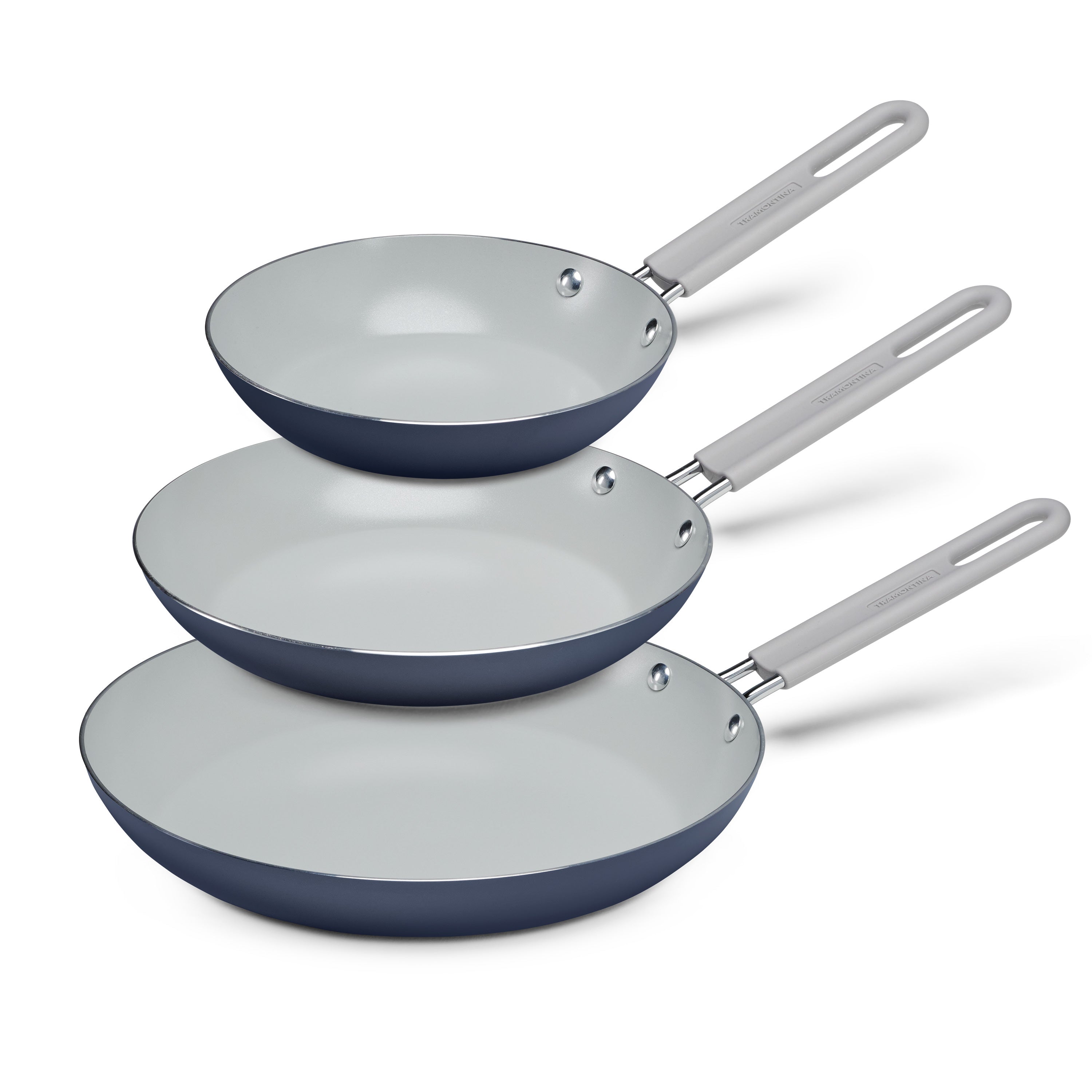 3-Pack Ceramic Fry Pan Set – Bering Sea Blue – Tramontina USA