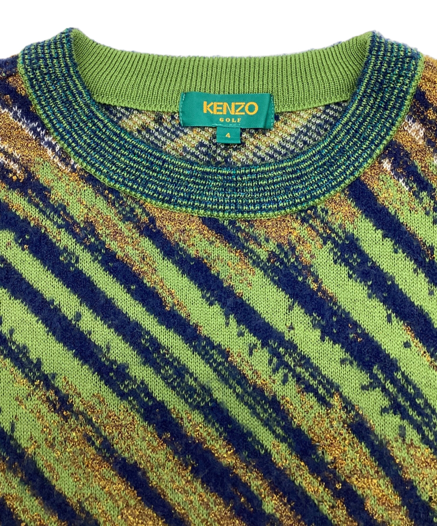 中古・古着通販】KENZO GOLF (ケンゾー ゴルフ) 総柄ニット グリーン