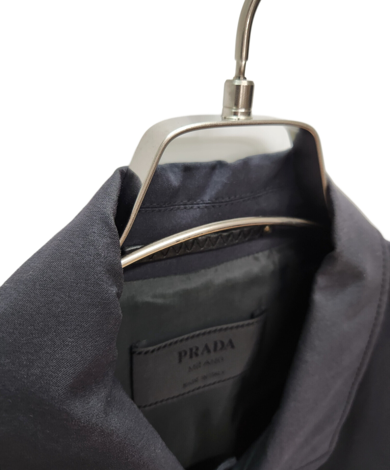 中古・古着通販】PRADA (プラダ) ステンカラーコート ブラック サイズ