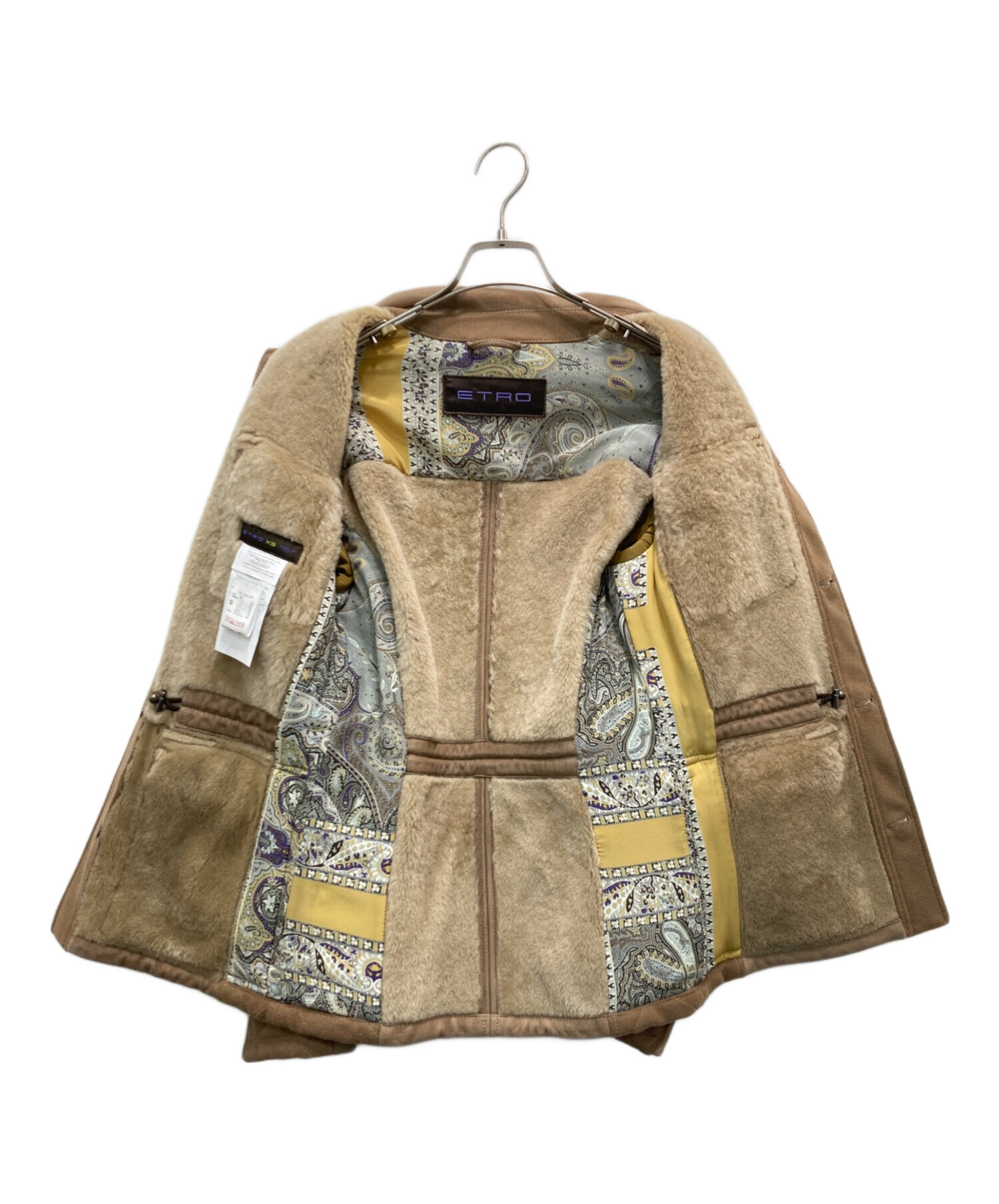 中古・古着通販】ETRO (エトロ) リアルムートンコート ベージュ サイズ