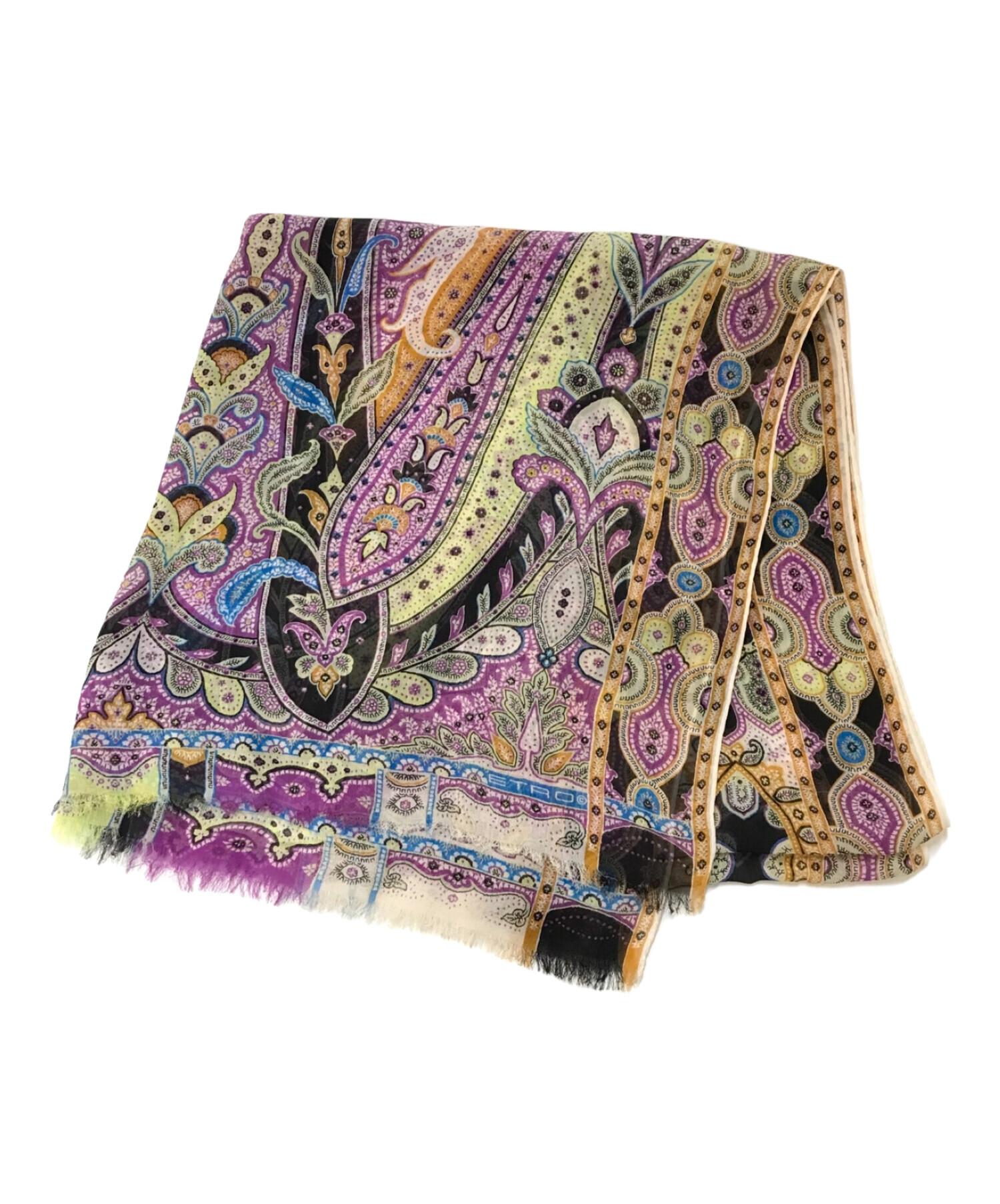 中古・古着通販】ETRO (エトロ) ペイズリーシルクスカーフ パープル