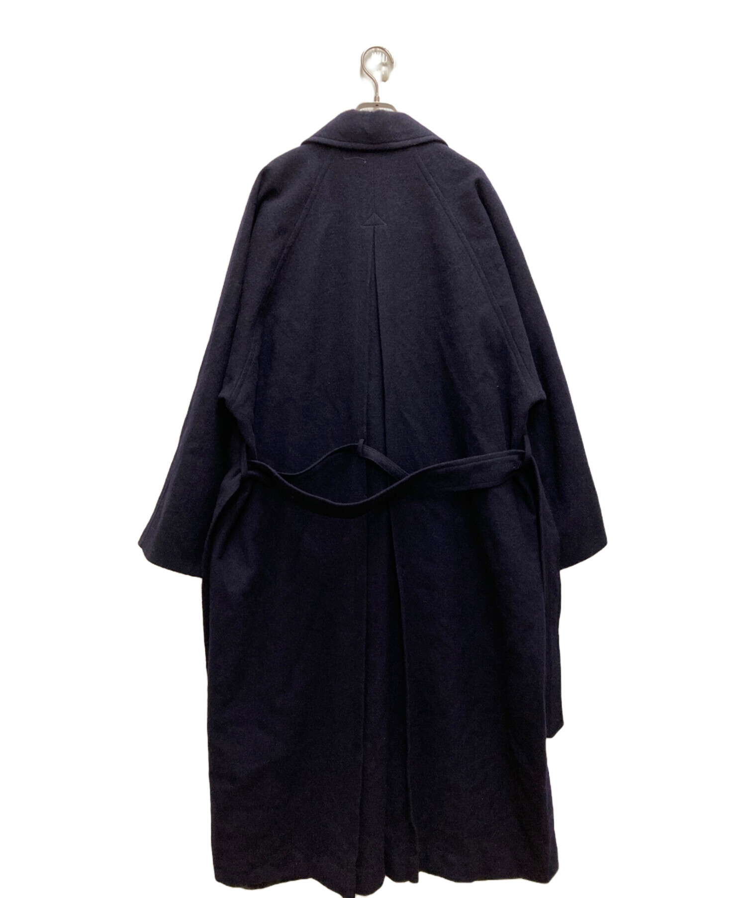 中古・古着通販】ato (アトウ) DOUBLE BREASTED BELTED COAT ネイビー