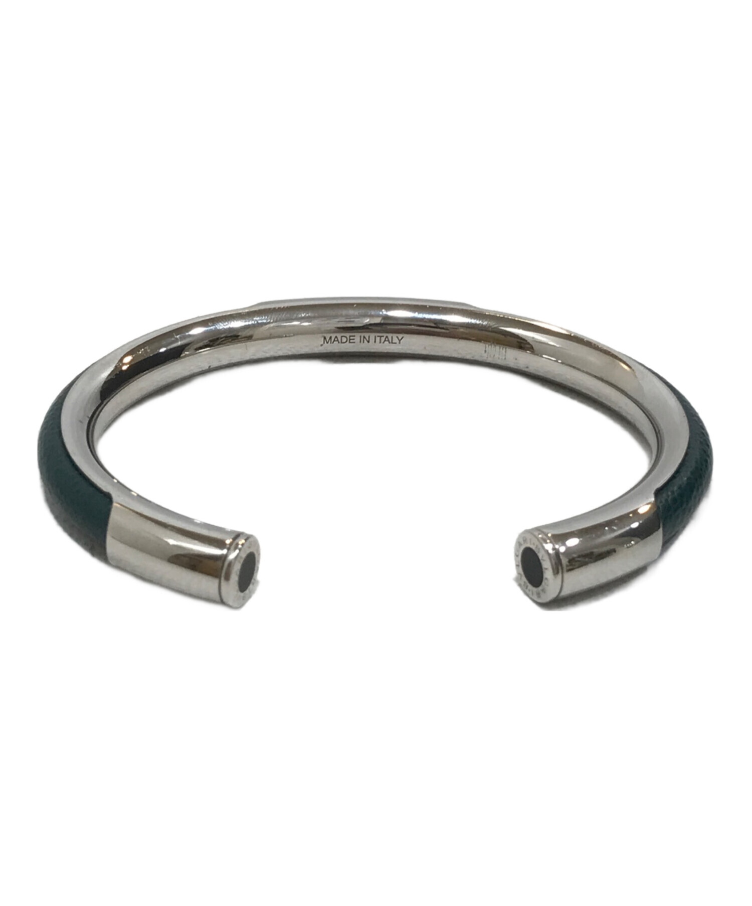中古・古着通販】BVLGARI (ブルガリ) レザー切替バングル シルバー