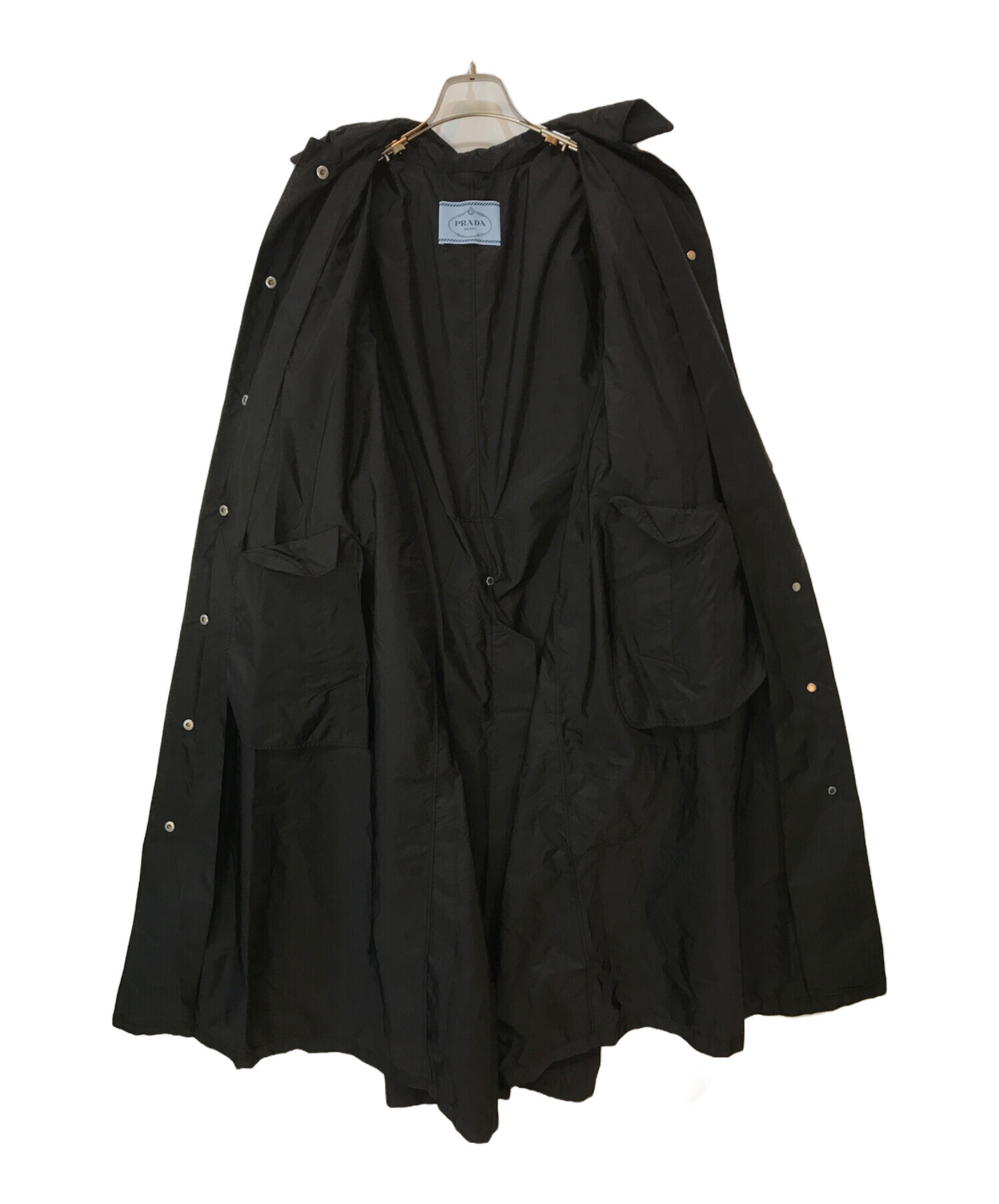 中古・古着通販】PRADA (プラダ) RE-NYLON 2WAYロングコート ブラック