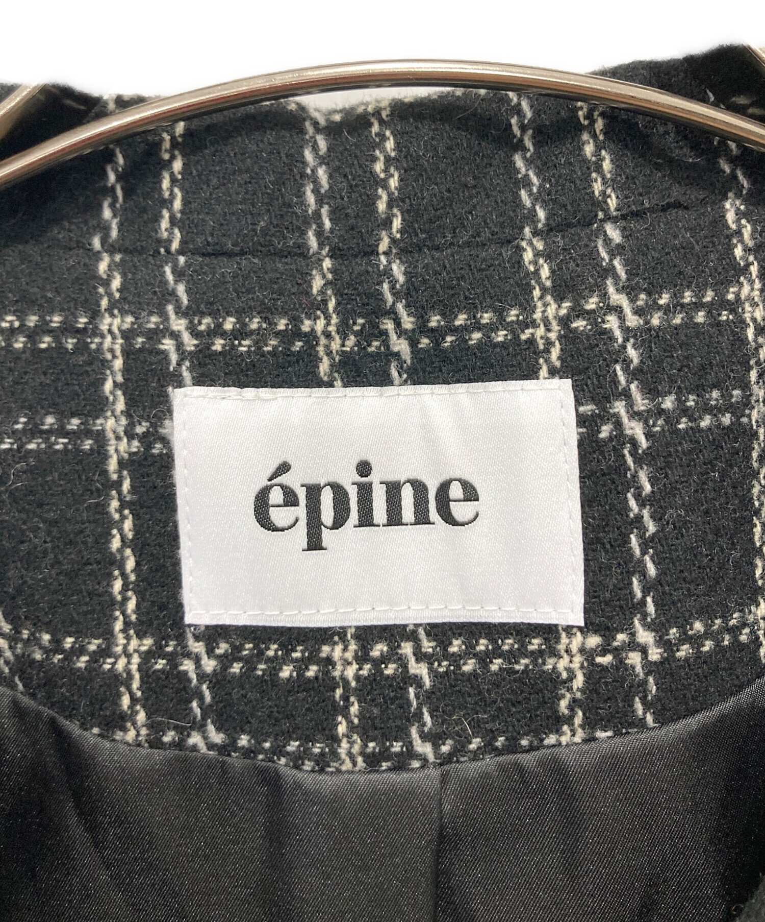 中古・古着通販】epine (エピヌ) プリーツフリルジャケット ブラック