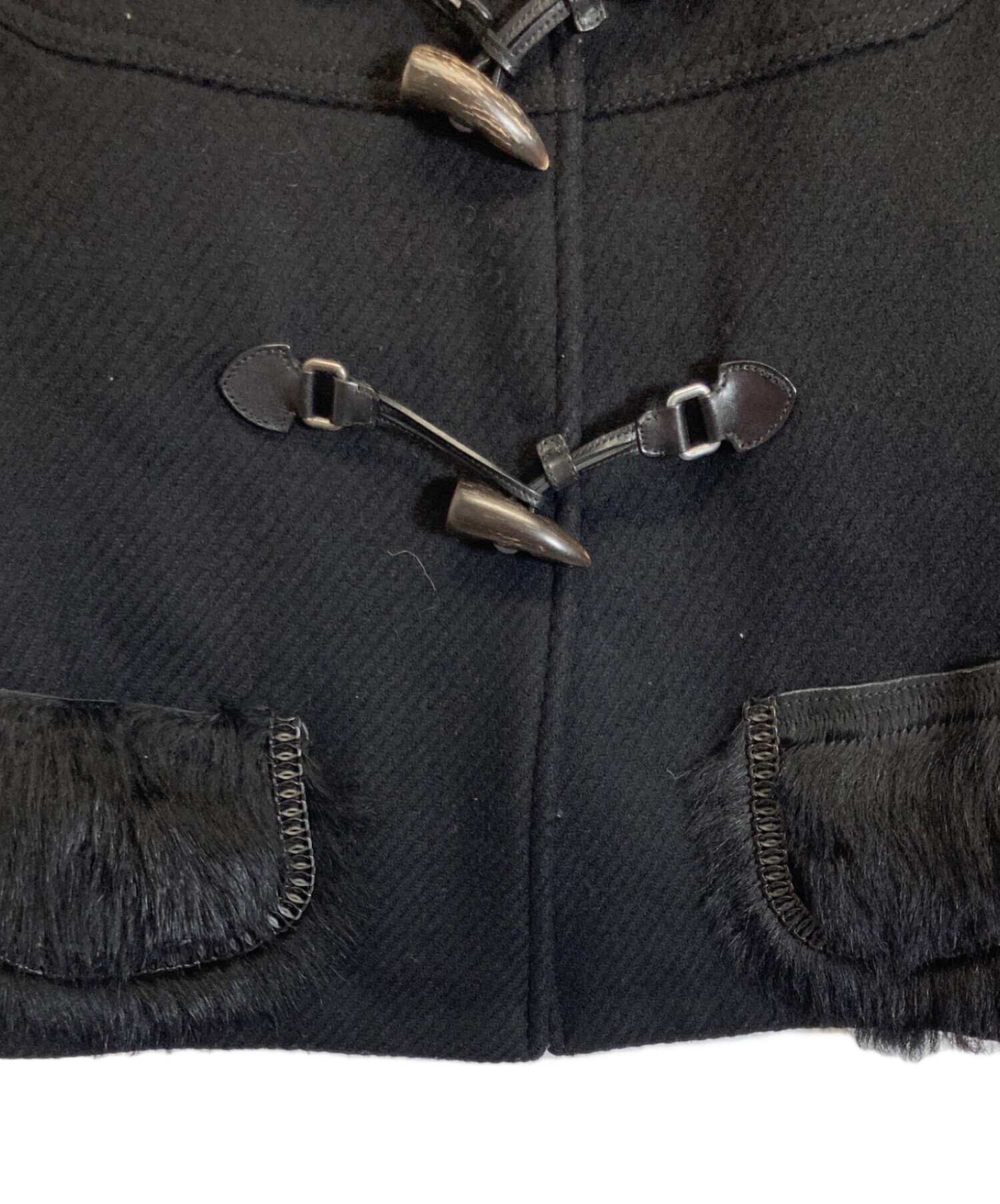 中古・古着通販】PRADA (プラダ) ダッフルコート ブラック サイズ:44