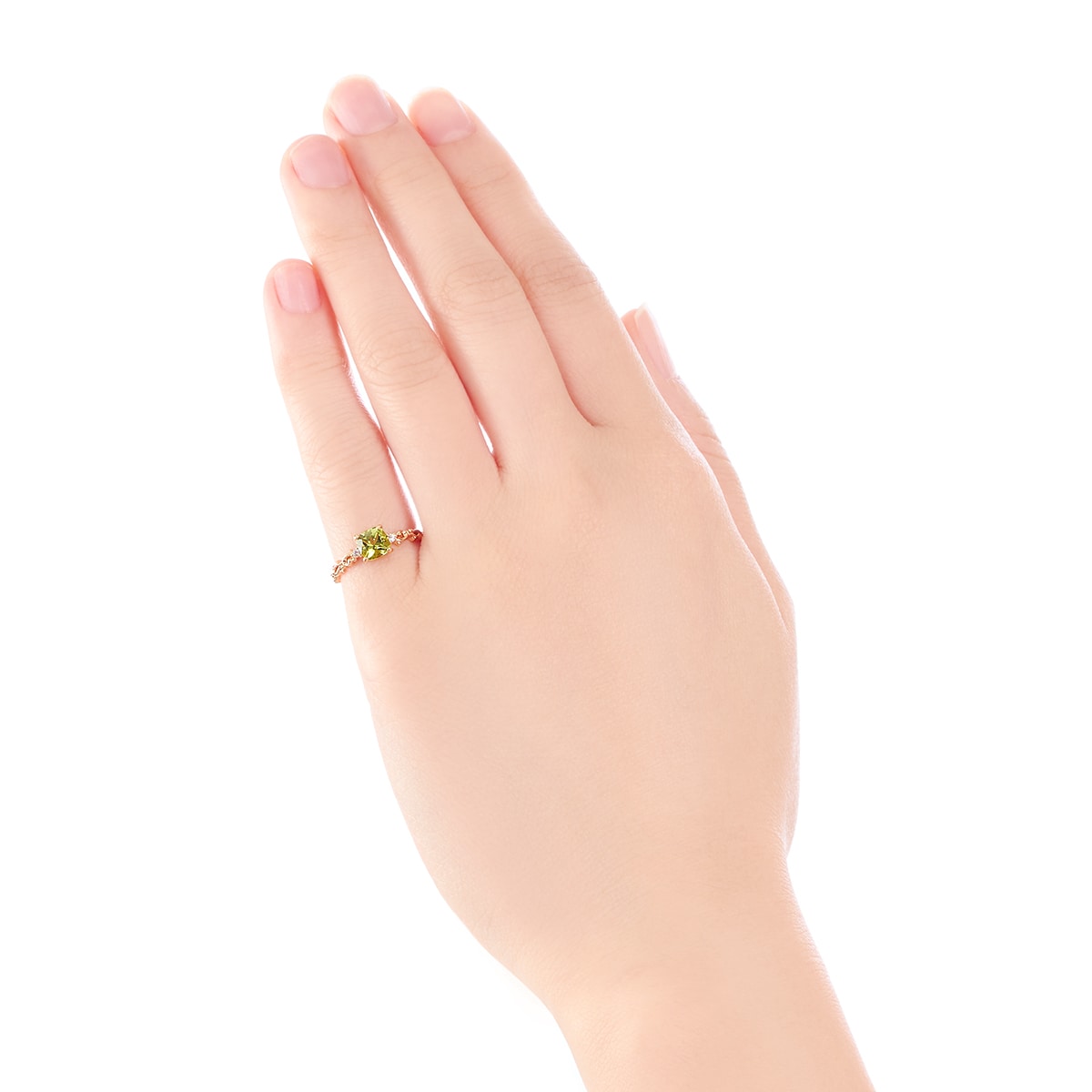 K10イエローゴールドペリドットリング（ピンキーリング）(RFR709-002