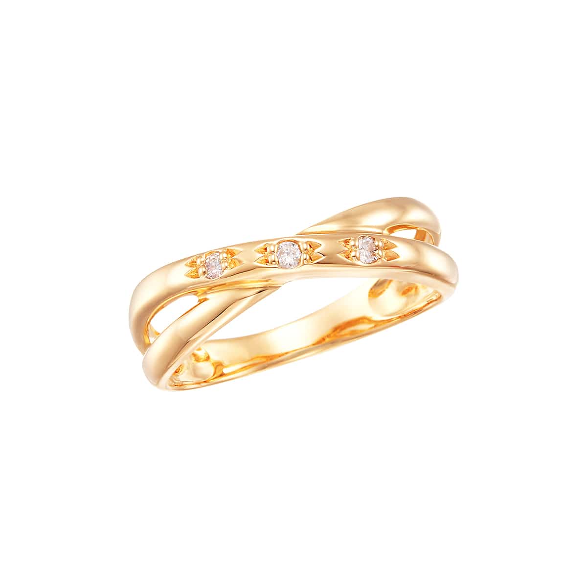 K18イエローゴールドダイヤモンドリング（ピンキーリング）(RFR744