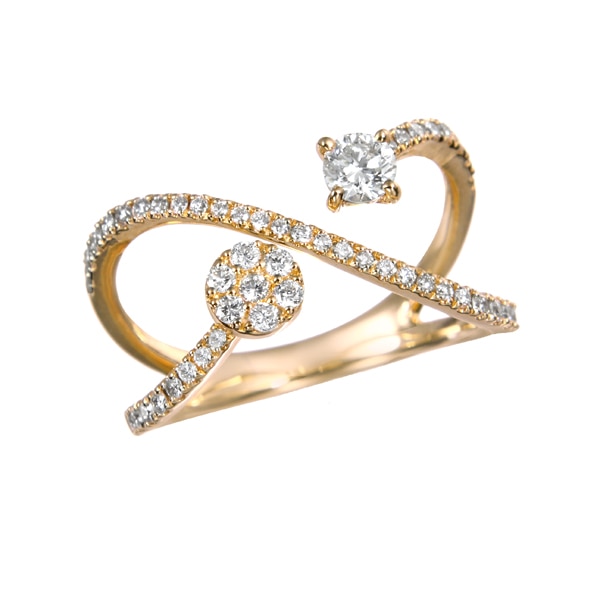 K18イエローゴールド鑑定書付ダイヤモンドリング（0.17カラット