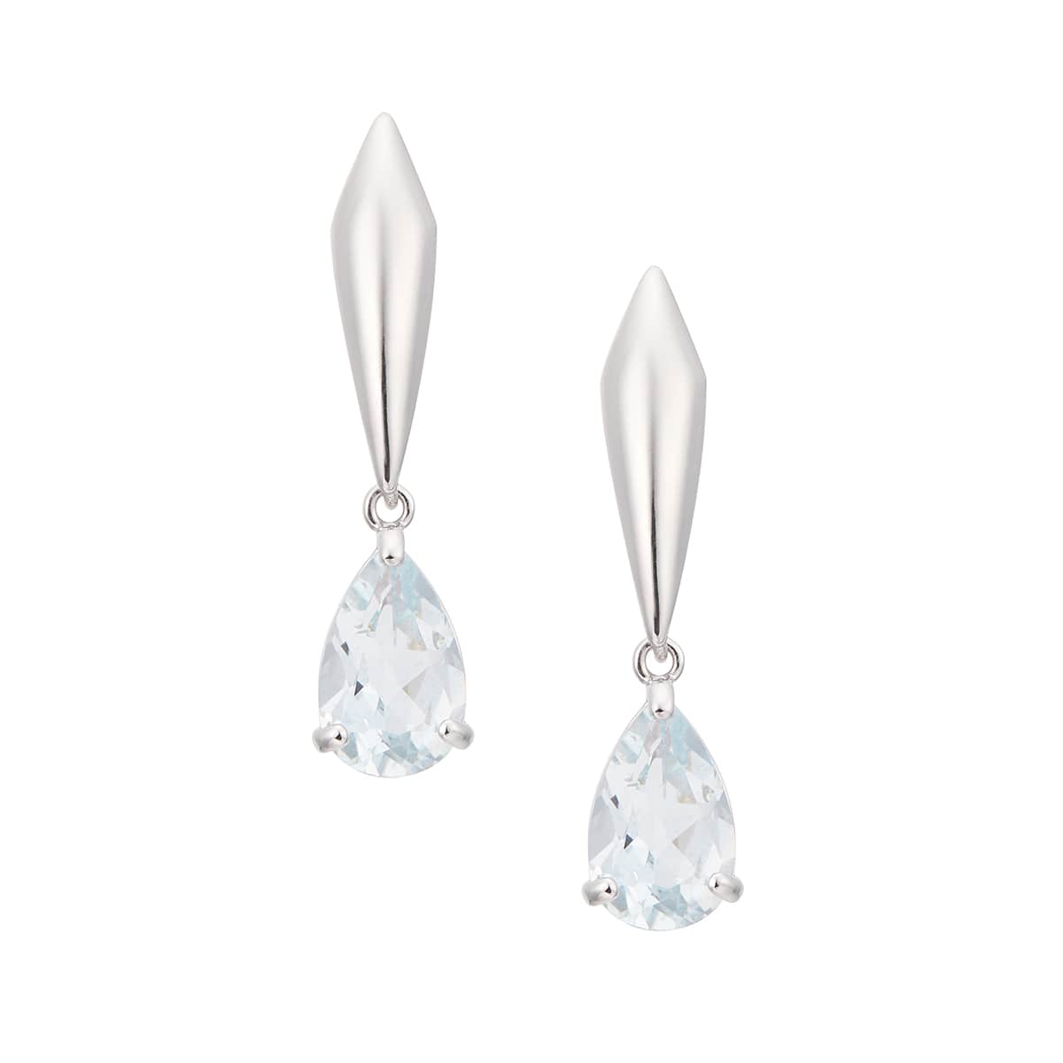 K10ホワイトゴールドアクアマリンピアス(RPE402-003)|TSUTSUMI