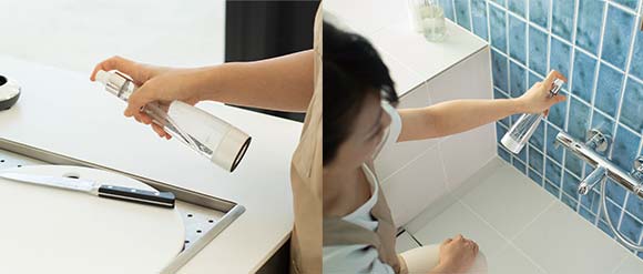 目に見えないウイルス除去に。水と塩で簡単生成、除菌・消臭スプレー