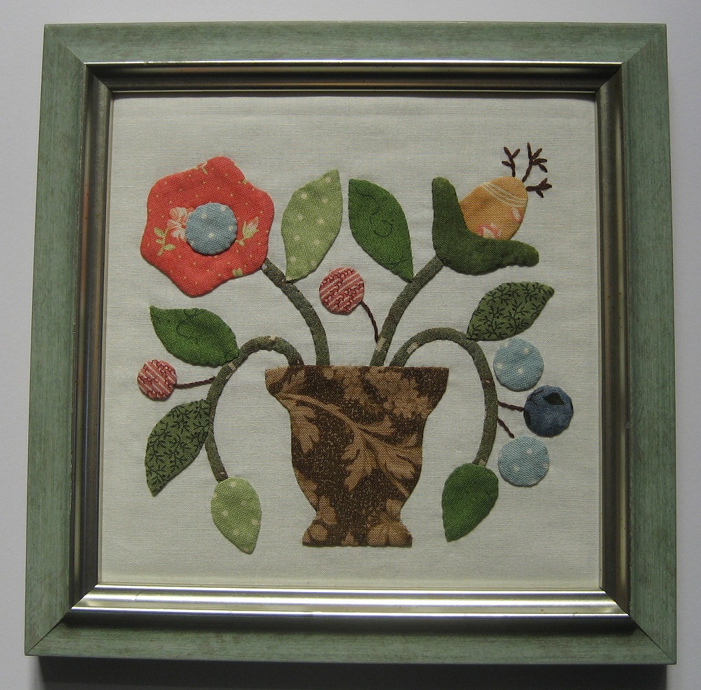 ボルチモア 額キルト（茶のつぼ） 【単品最安送料￥250 代引き除く