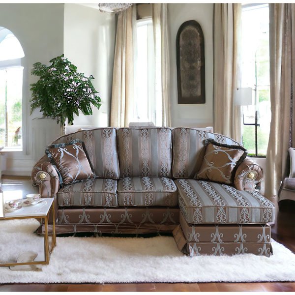 組み換え可能】ヨーロピアンカウチソファ（ブラウンゴールド） ｜Y