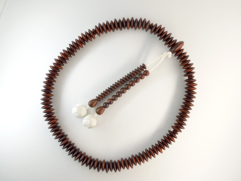 紫檀素挽中平天台共仕立白かがり凡天 お数珠の安田念珠店へ｜総本山