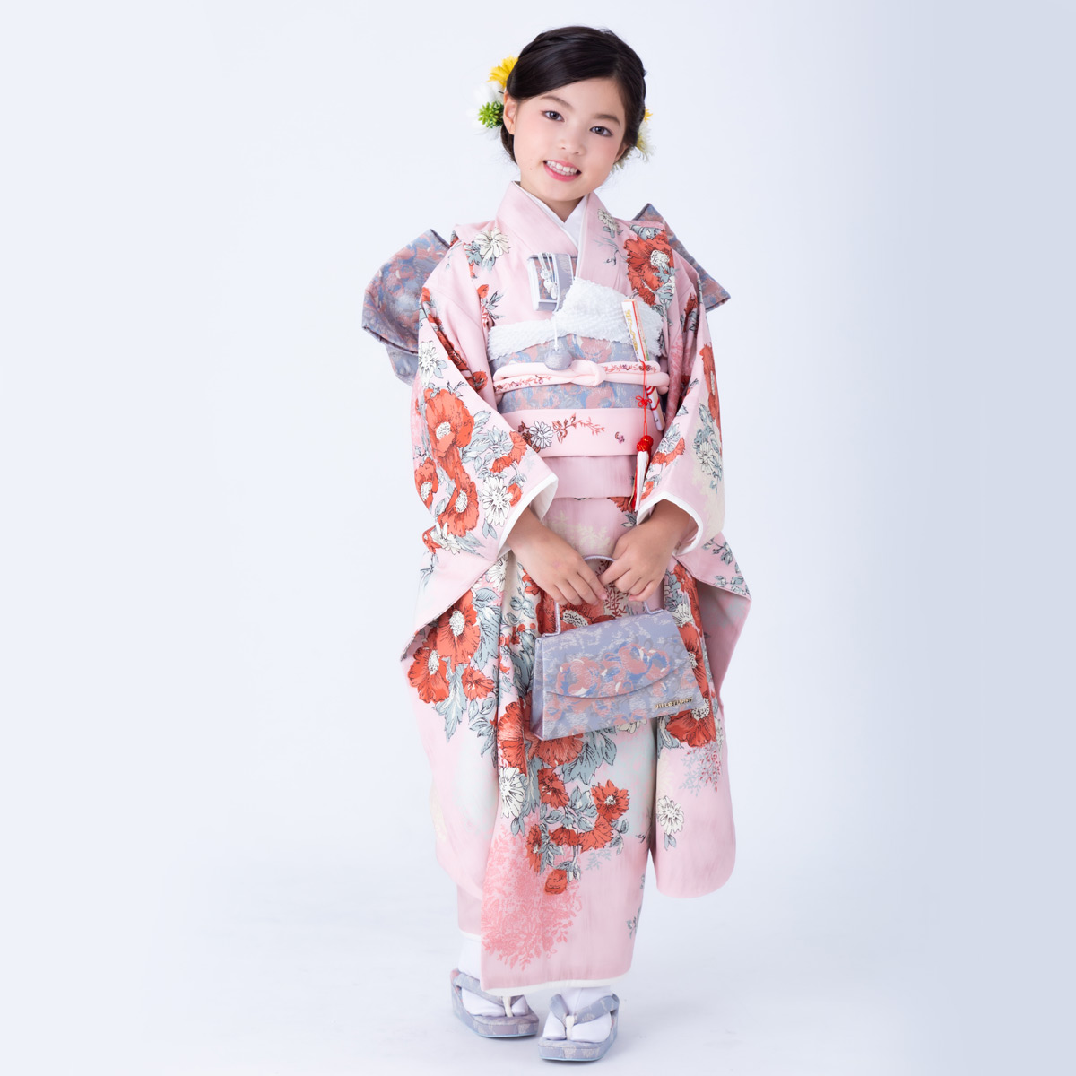 七五三七歳四つ身：N049 JILL STUART ピンク アネモネ | 七五三着物