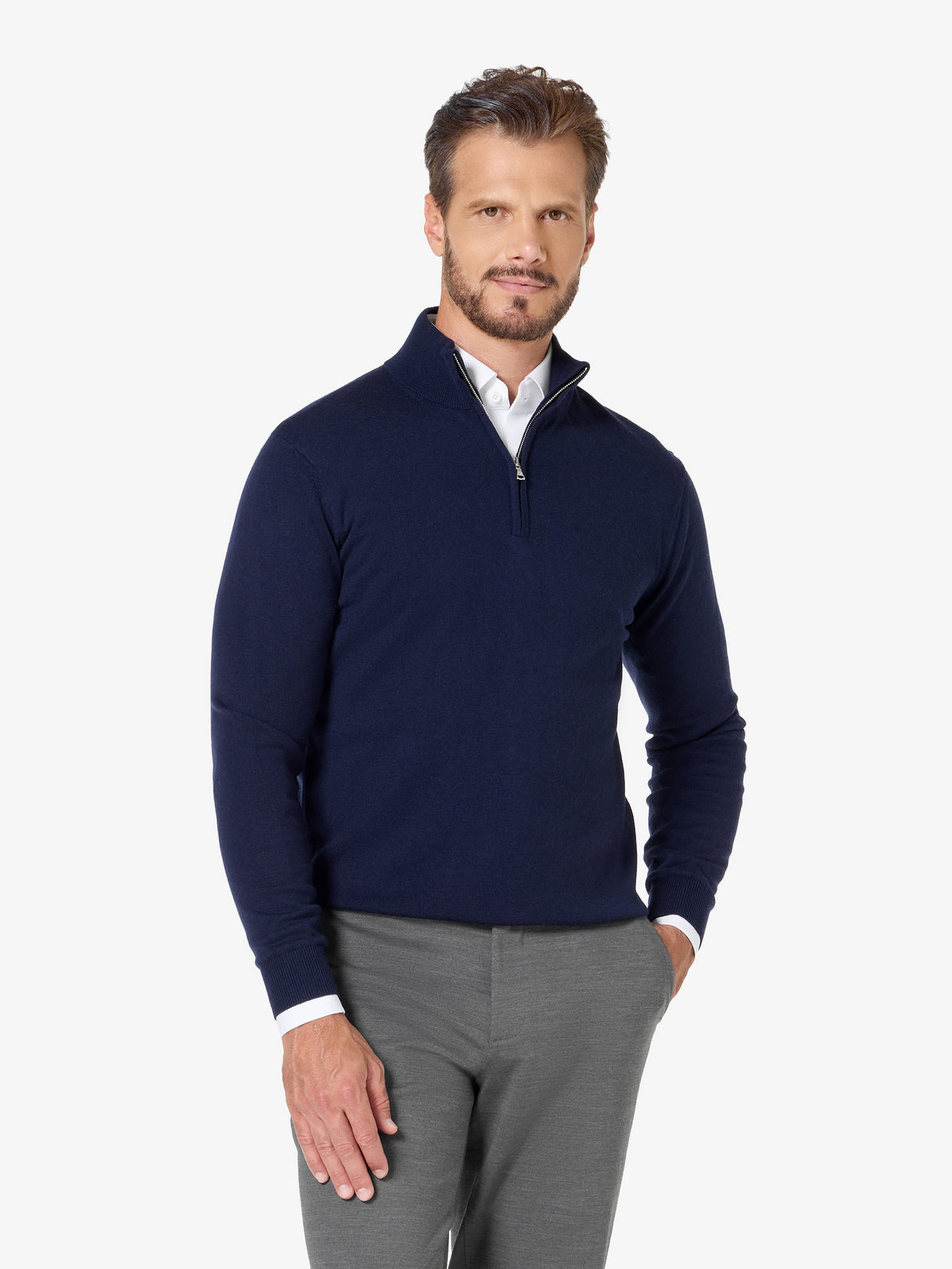 xSweater Merino Half-Zip Midweight - Navy