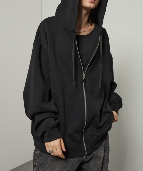 パーカー 「Alfred Alex」Rubber Logo Zip Hoodie/ラバーロゴ
