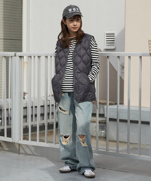 TAION（タイオン） ダウンベスト ベスト MILITARY V NECK W-ZIP DOWN