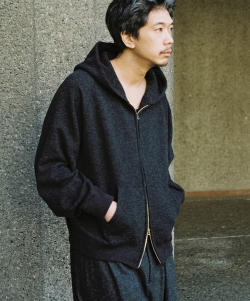 LIDnM（リドム） パーカー WOOL CASHMERE ZIP HOODIE メンズ