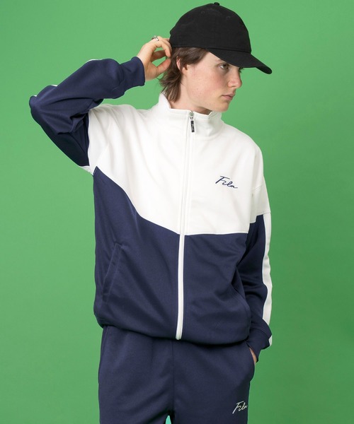 FILA（フィラ） ジャージ 「別注」 筆記体 刺繍 配色切替 ビック