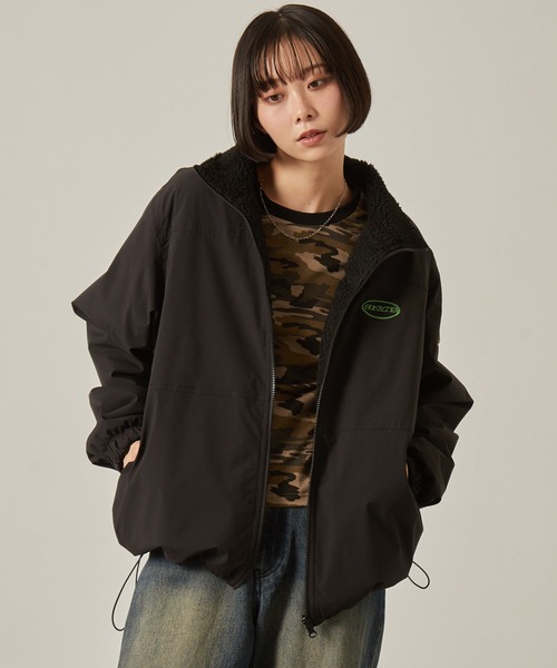 Snap club ブルゾン アウター リバーシブルビッグスタンドボア