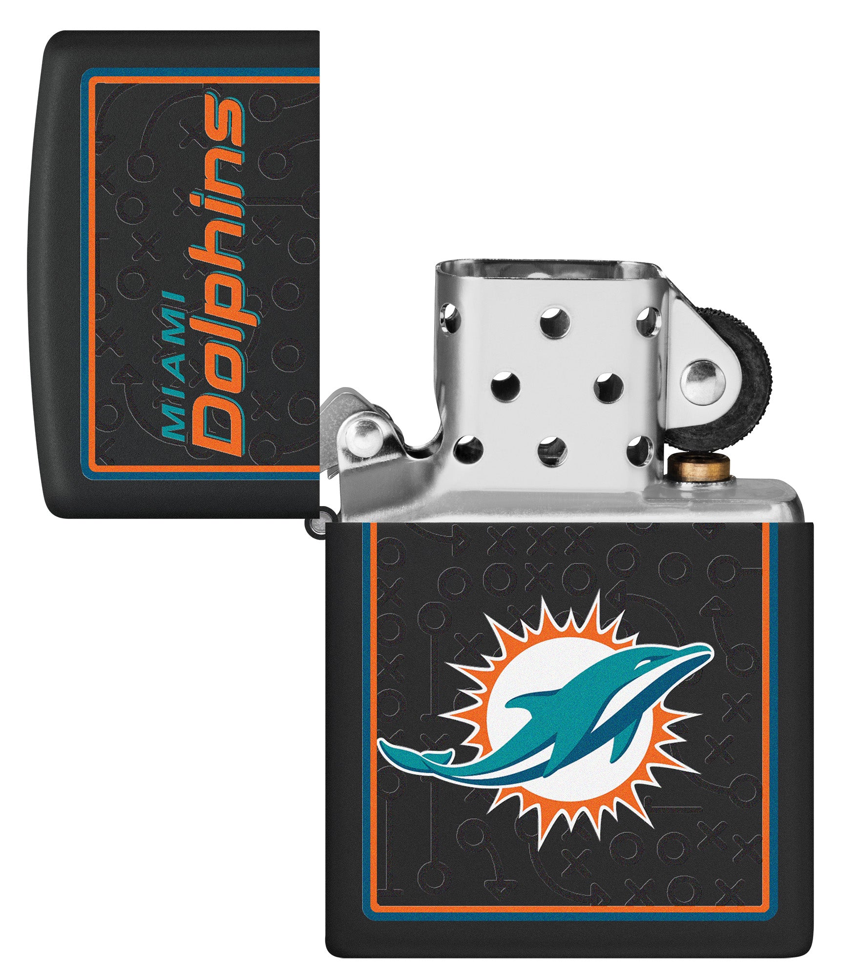 Zippo NFL Miami Dolphins Playbook Design Black Matte Windproof