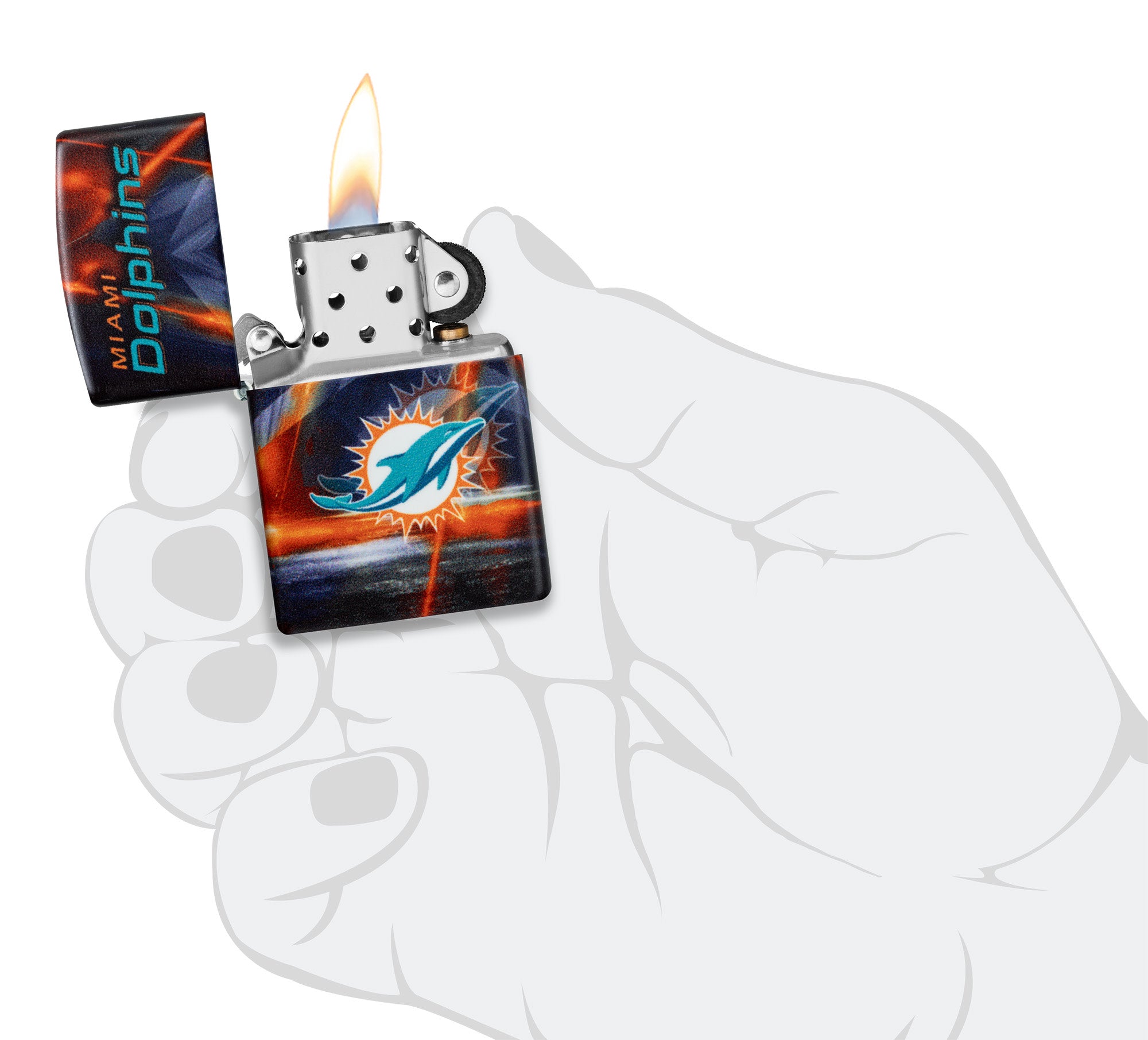 NFL Miami Dolphins Team Spirit Design Black Matte Windproof