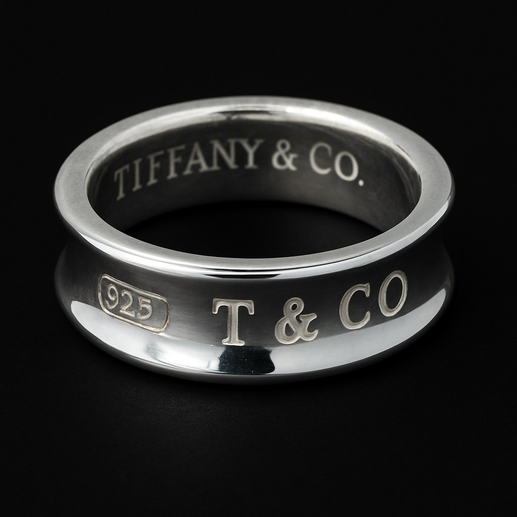 Estate .925 Sterling Silver 1997 Tiffany And Co Concave Ring
