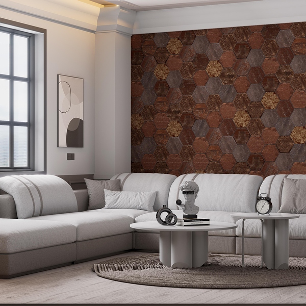 Merola Tile Brickyard Hex Red 8-1/2