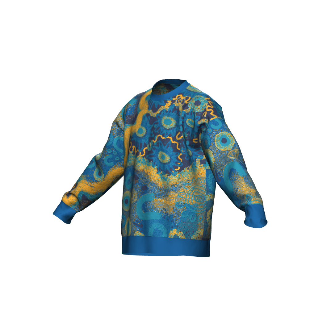 AMERI Ameri BODY LINE ABORIGINE ART KNIT TOP BODY LINE ABORIGINE