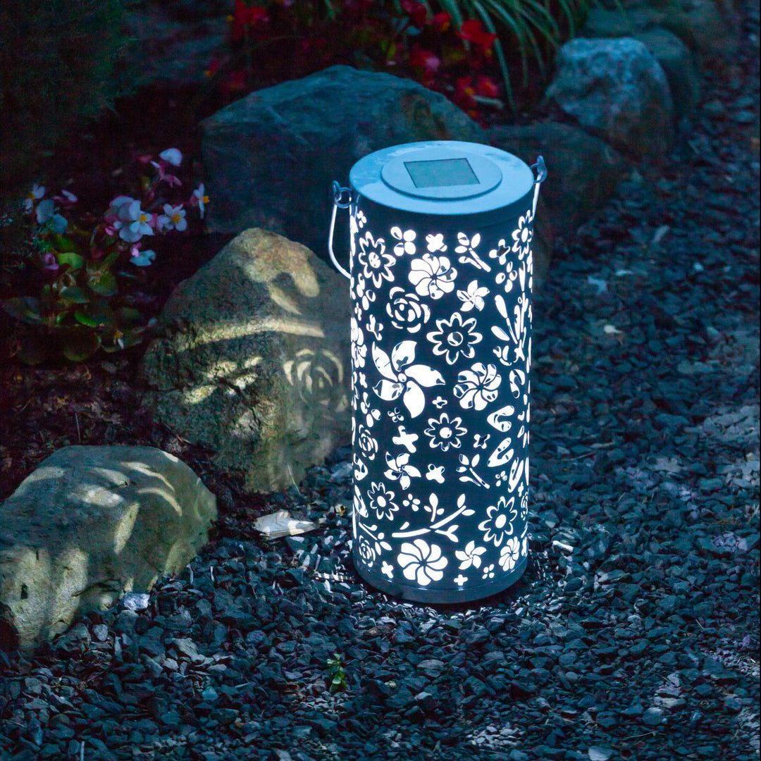 Bloom Punched Metal Solar Lantern - White – Allsop Home & Garden