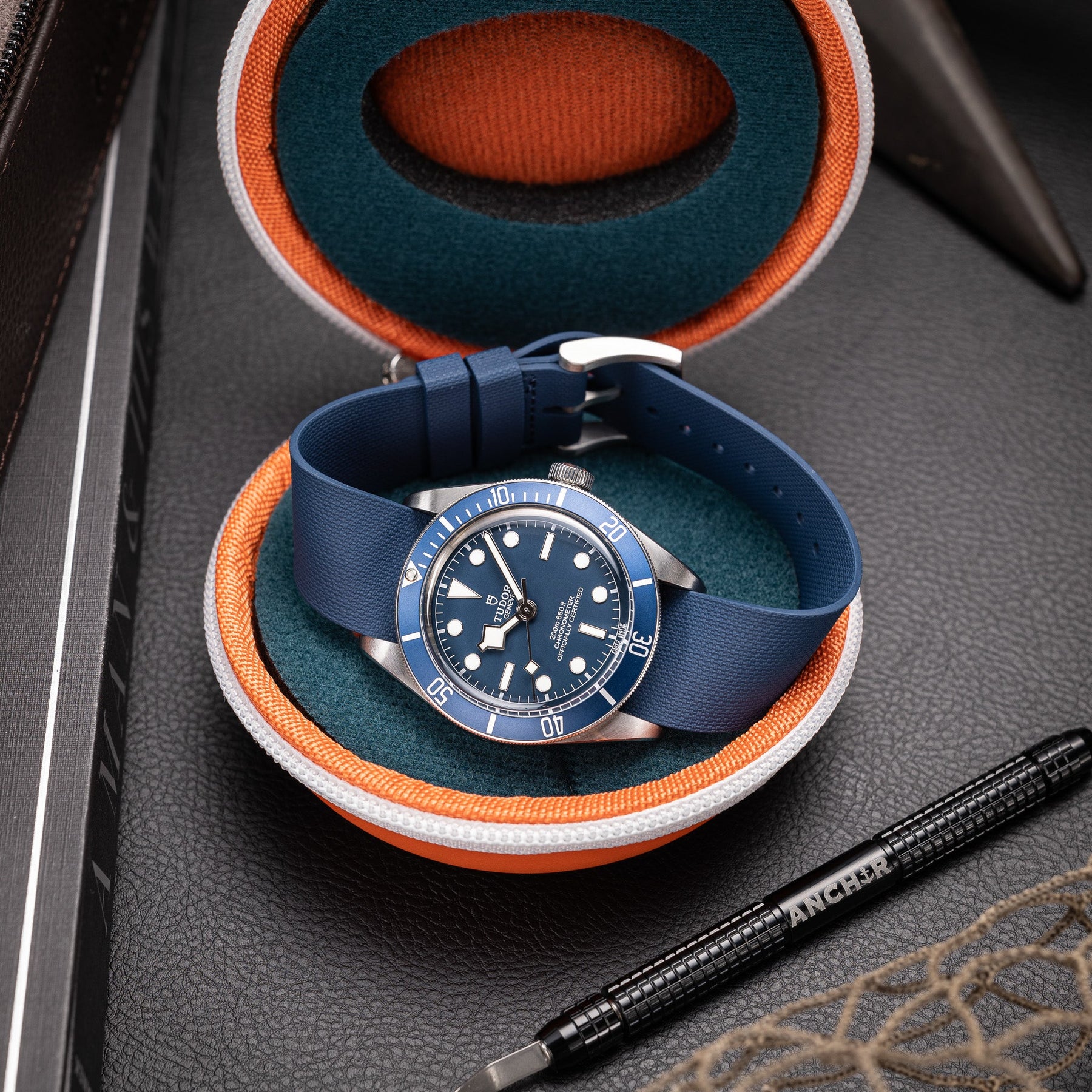 Single-Pass FKM Rubber Strap - Navy Blue – Anchor Strap Co.