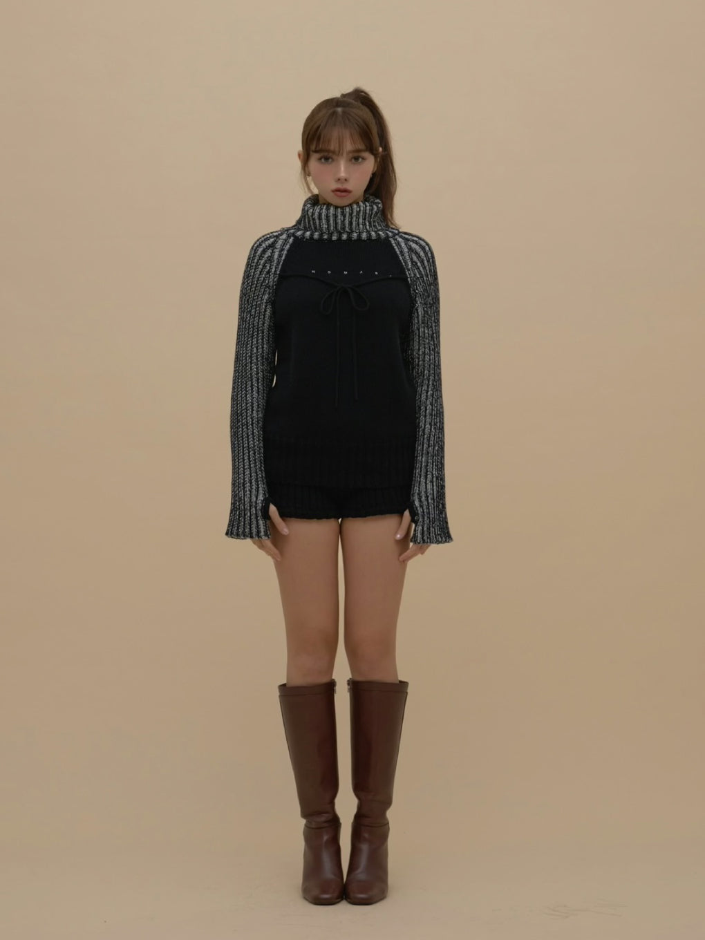 ANDMARY】Mary logo loose knit set up