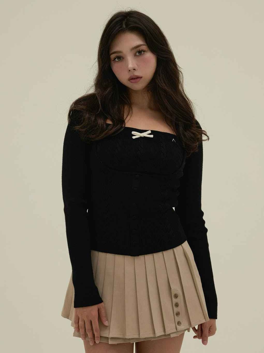 ANDMARY】Dida pleats flare skirt