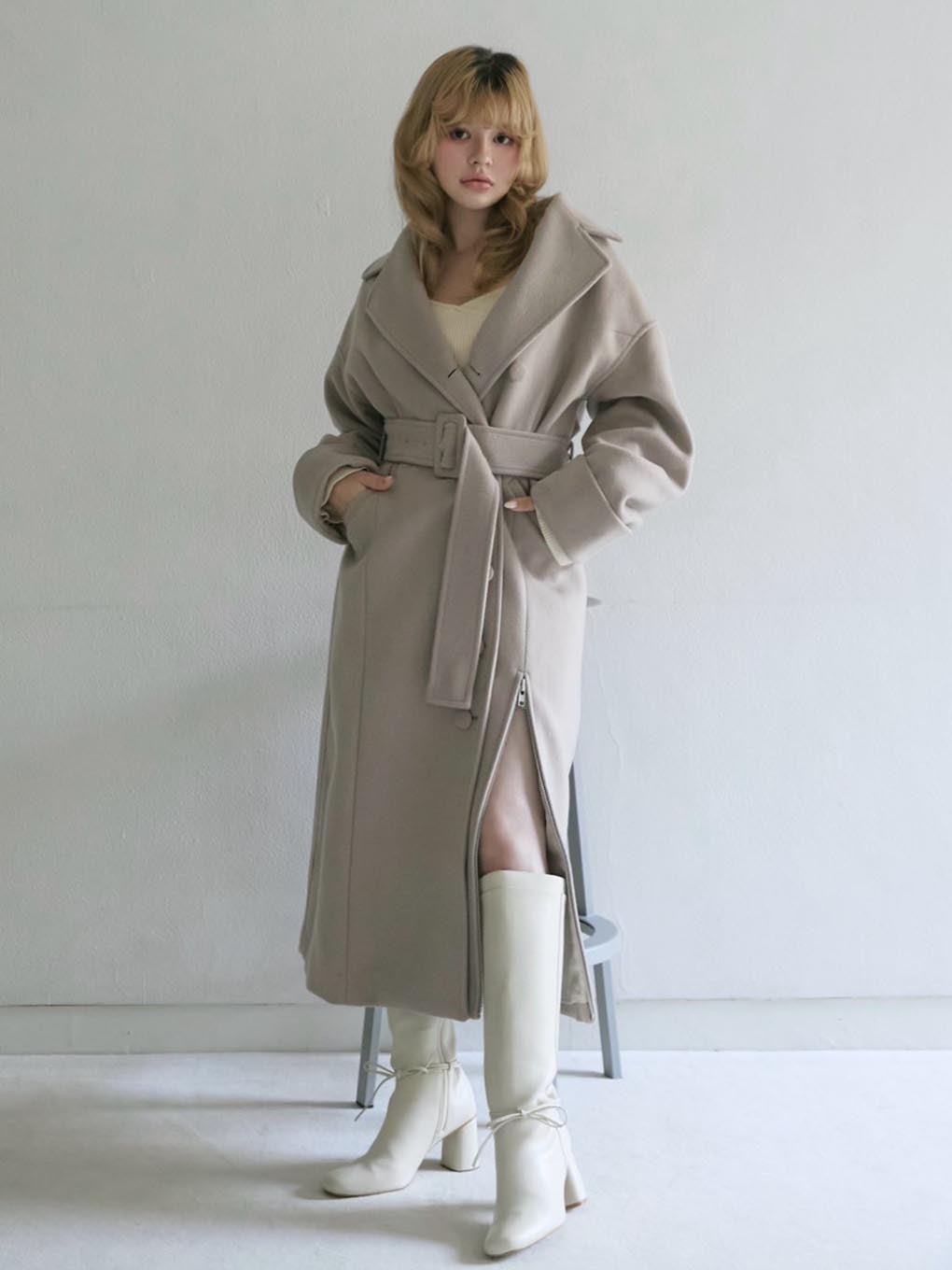 ANDMARY】Ange slit long coat