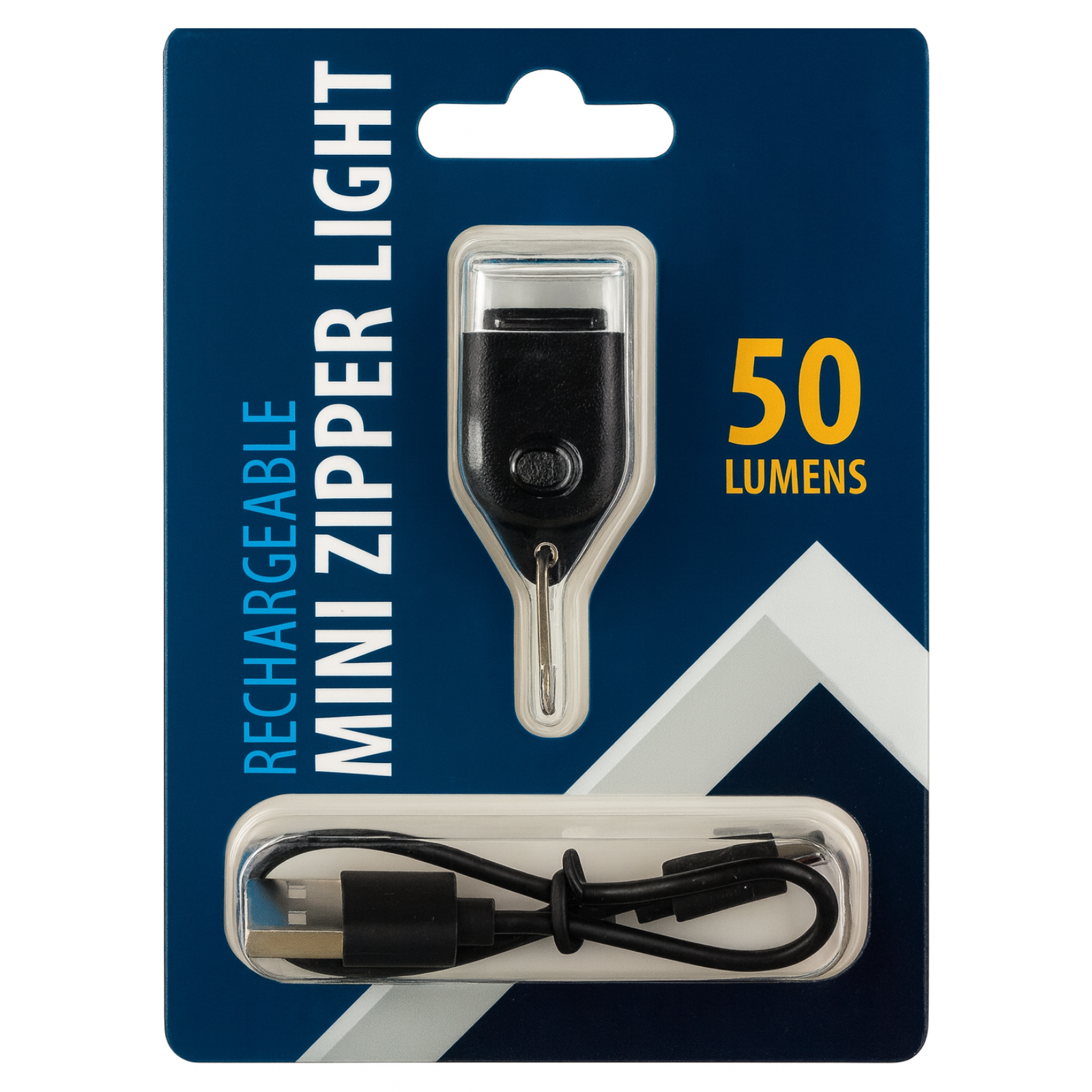 Compact 50 Lumens Mini Zipper Light with Keychain, Camping Hiking