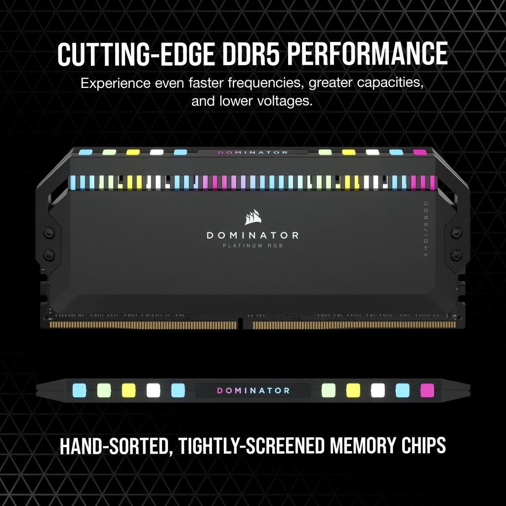 DOMINATOR® PLATINUM RGB 32GB (2x16GB) DDR5 DRAM 5200MHz C40 Memory