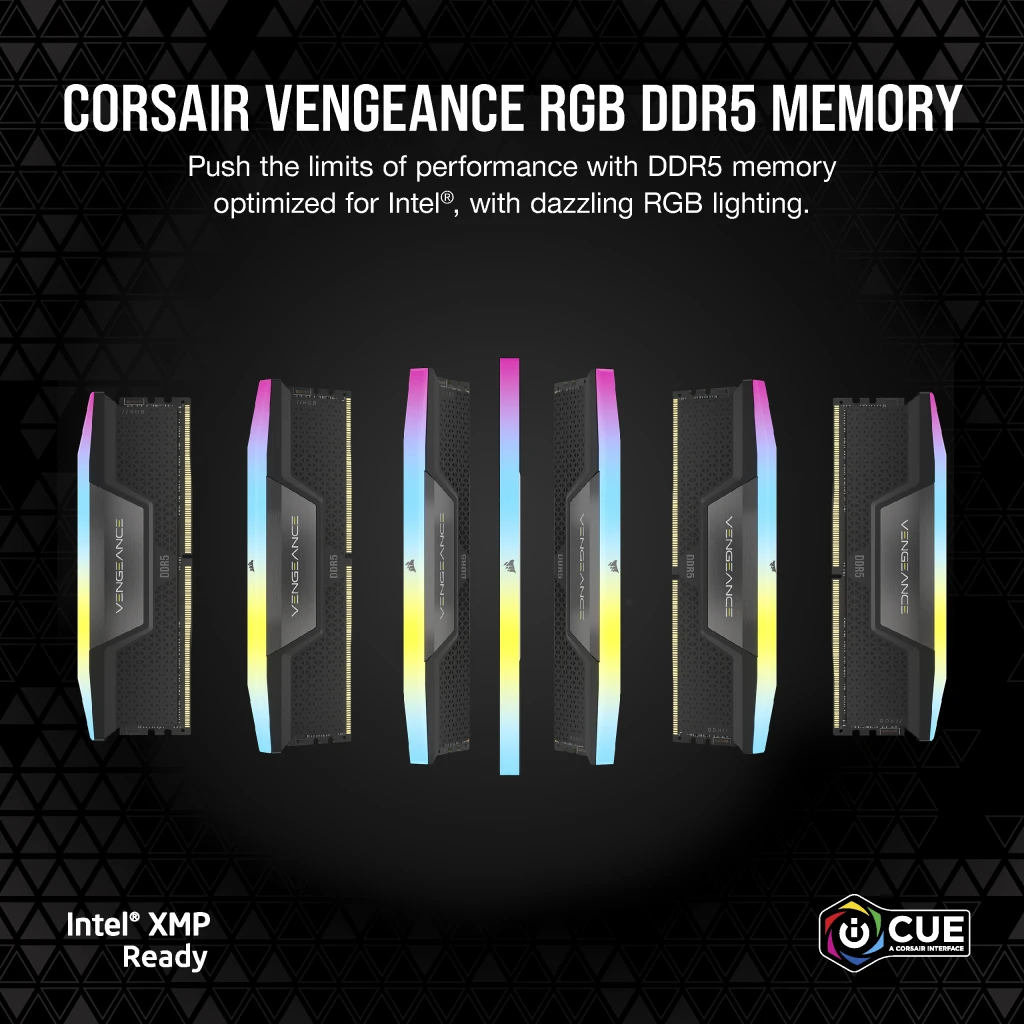 VENGEANCE® RGB 128GB (2x64GB) DDR5 DRAM 6400MT/s CL42 Intel XMP