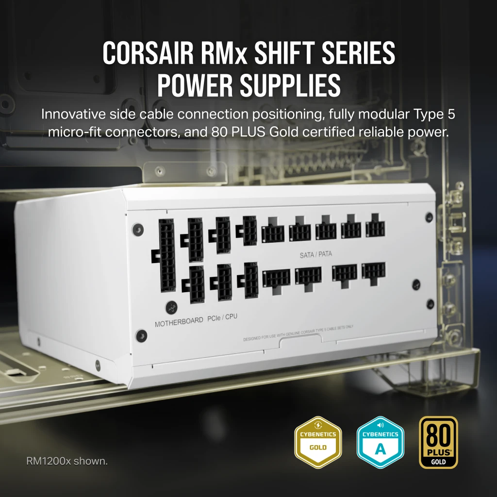 RM850x SHIFT 80 PLUS Gold 認証完全モジュール式 ATX 電源 - ホワイト