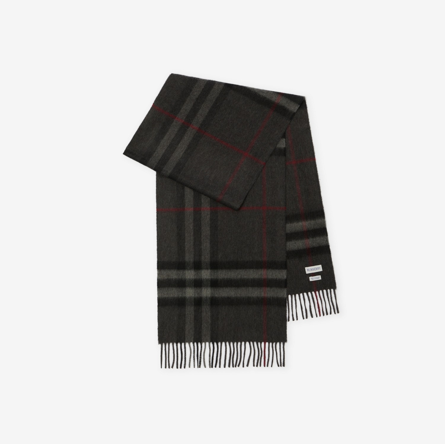 チェック カシミアスカーフ (チャコール) | Burberry®公式サイト